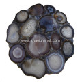 CANOSA natural color agate coverd coffee table with golden stainless steel